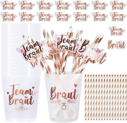 JGA Team Braut Deko Set Rosegold 16-teilig