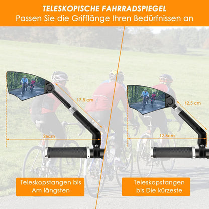 Fahrradspiegel Blendschutz HD Echtglas 2 Stück