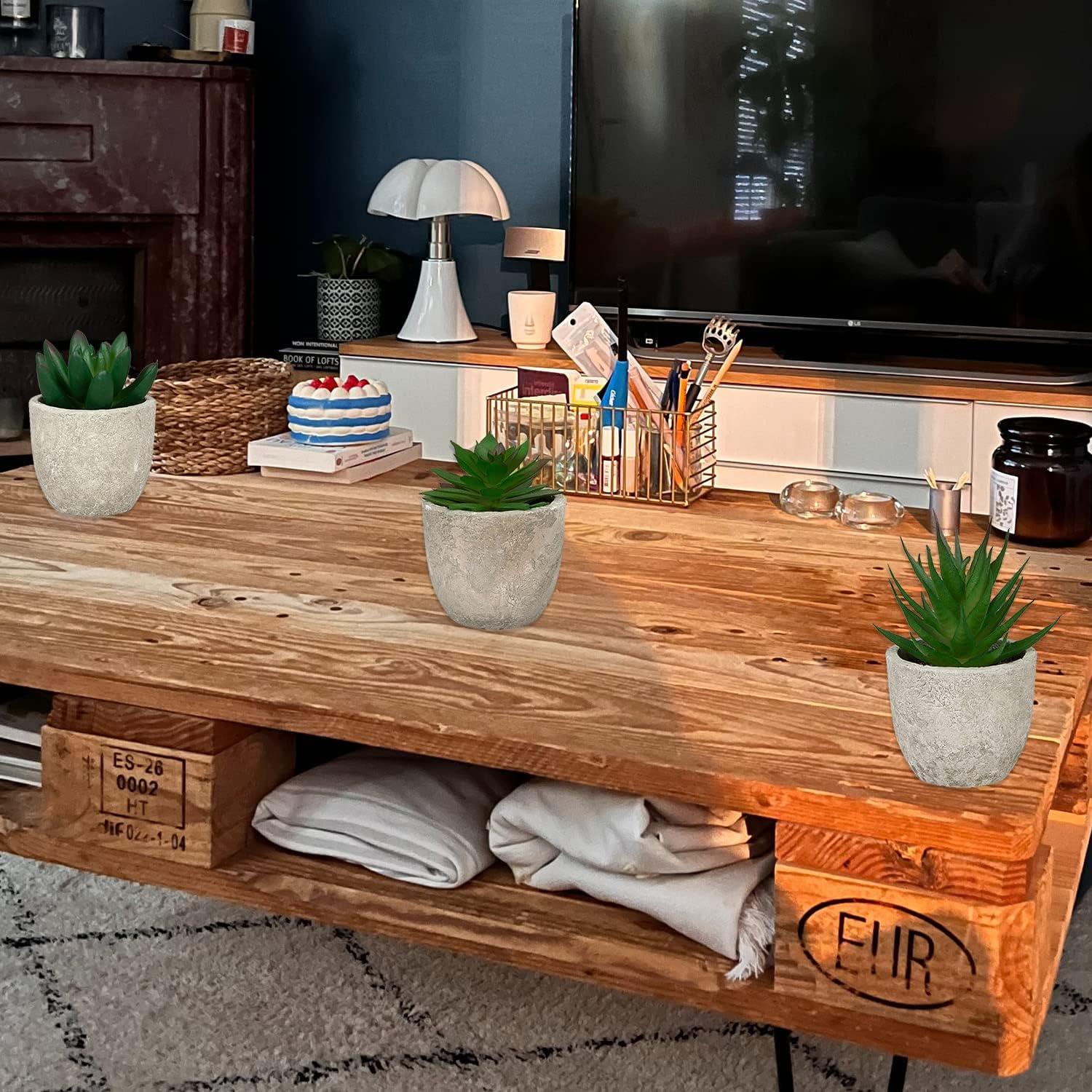 6er Set Grüne Kunstpflanzen Sukkulenten Fake Pflanzen Wohnzimmer Badezimmer Deko