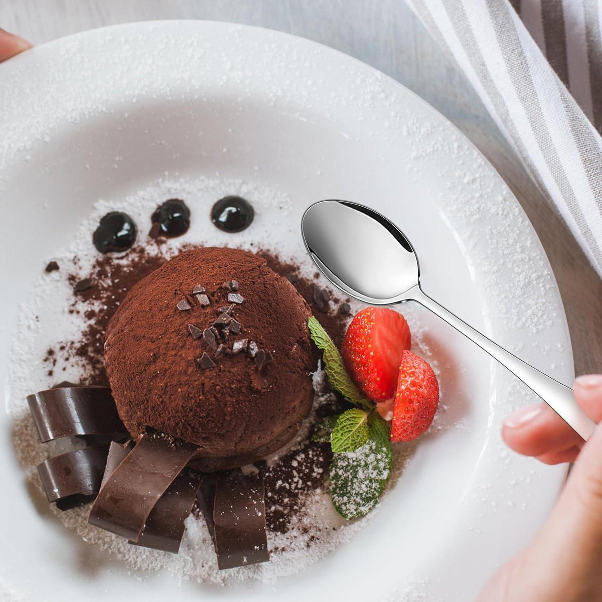 12 Edelstahl Kaffeelöffel – 14cm Dessertlöffel Set