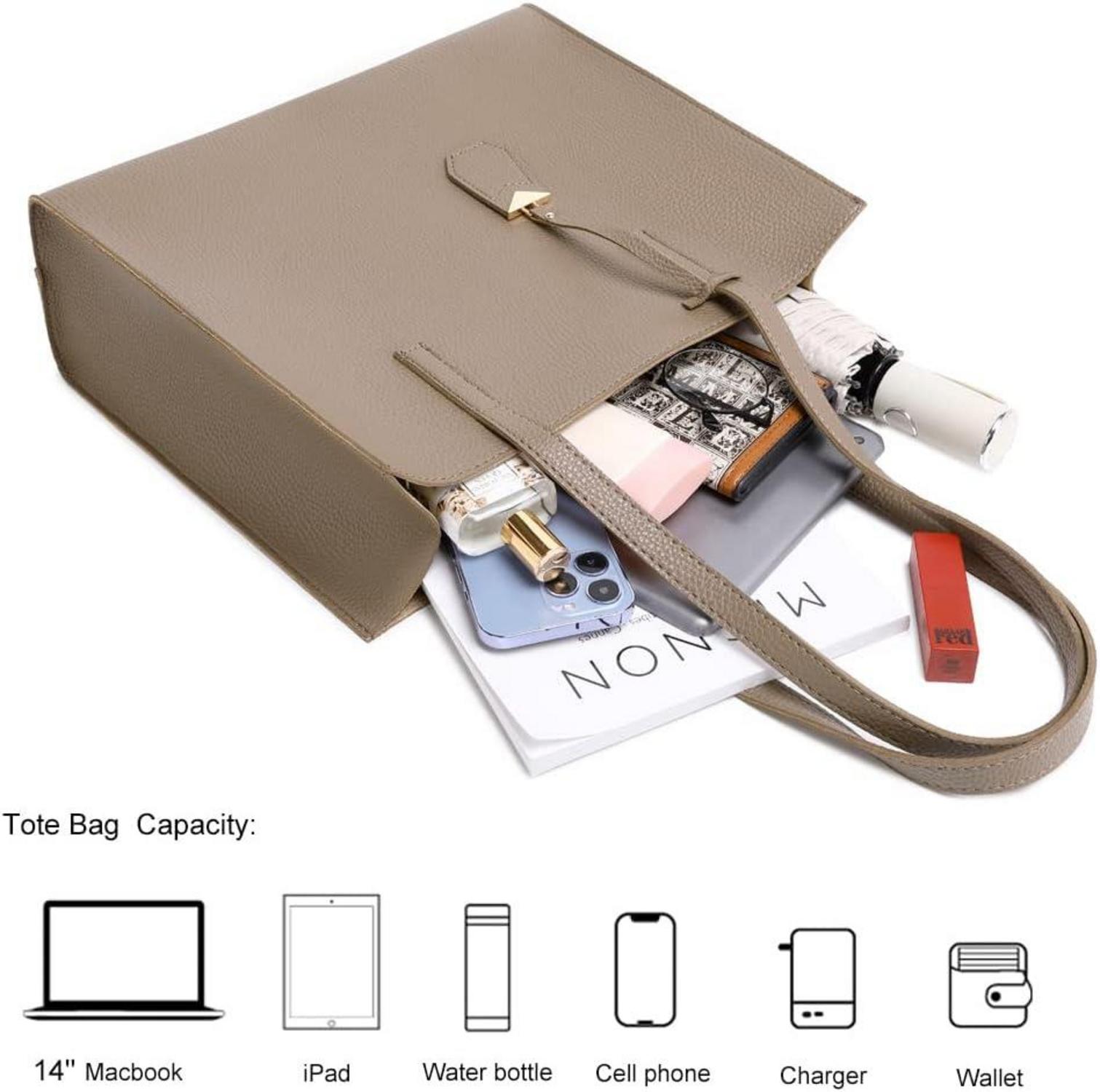 Große Damen Handtasche Shopper Schultertasche Kunstleder Reißverschluss Khaki