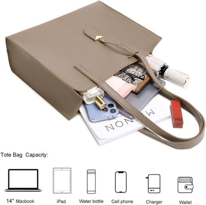 Große Damen Handtasche Shopper Schultertasche Kunstleder Reißverschluss Khaki