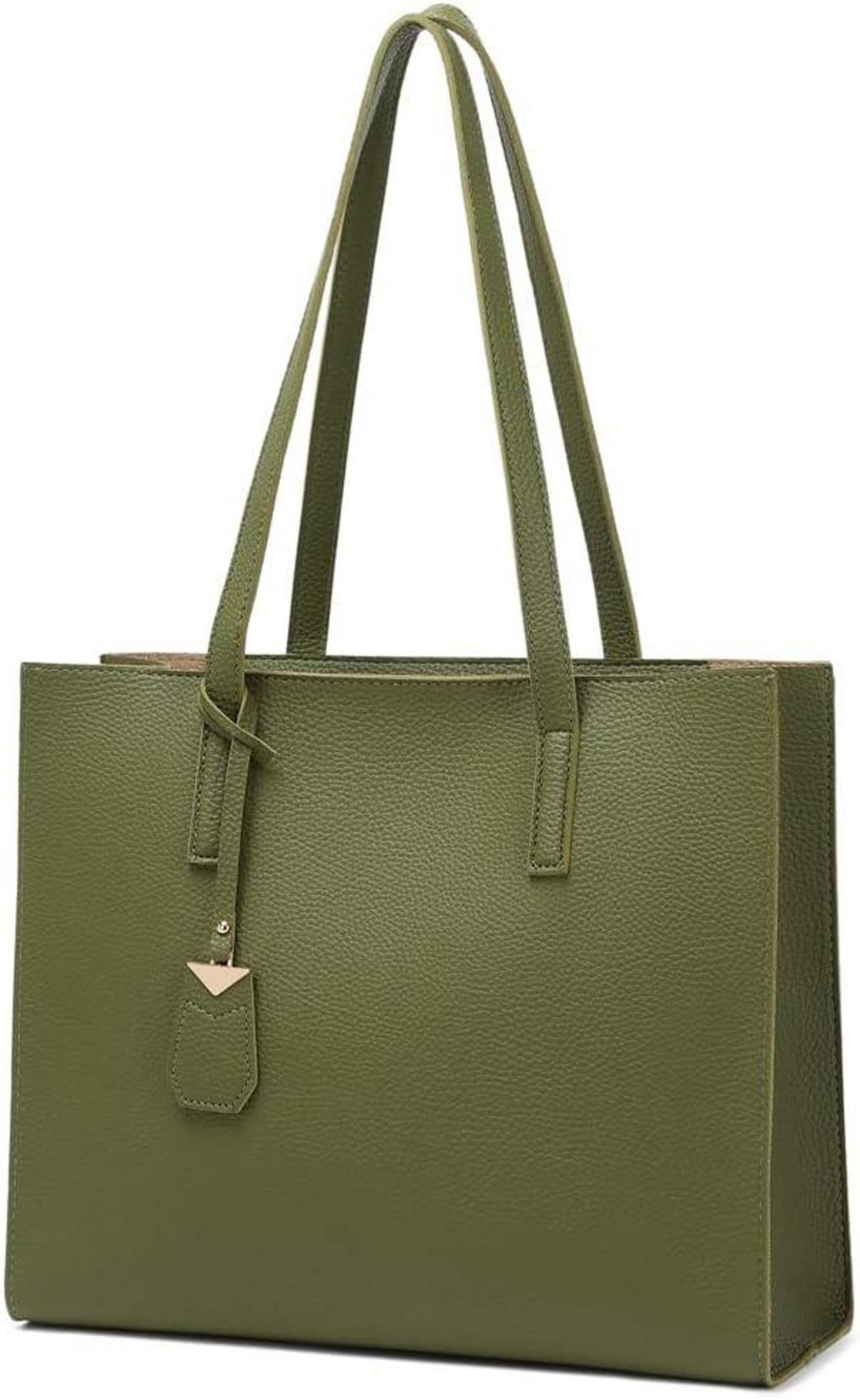 Große PU-Leder-Schultertasche mit elegantem Tragegriff in A-grün