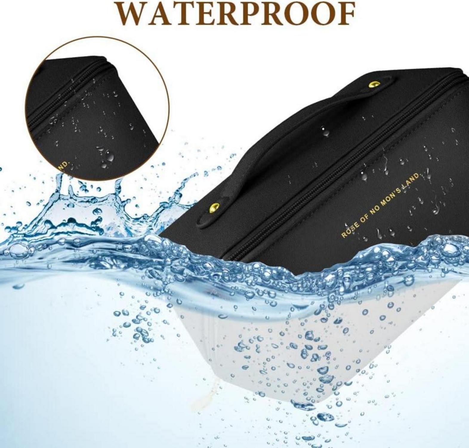 Aucuu Reise Kosmetiktasche PU Leder Große Kapazität Wasserdichter Kulturbeutel Organizer