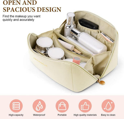 Reise Kosmetiktasche PU Leder Tragbare Make-up Tasche Wasserdicht