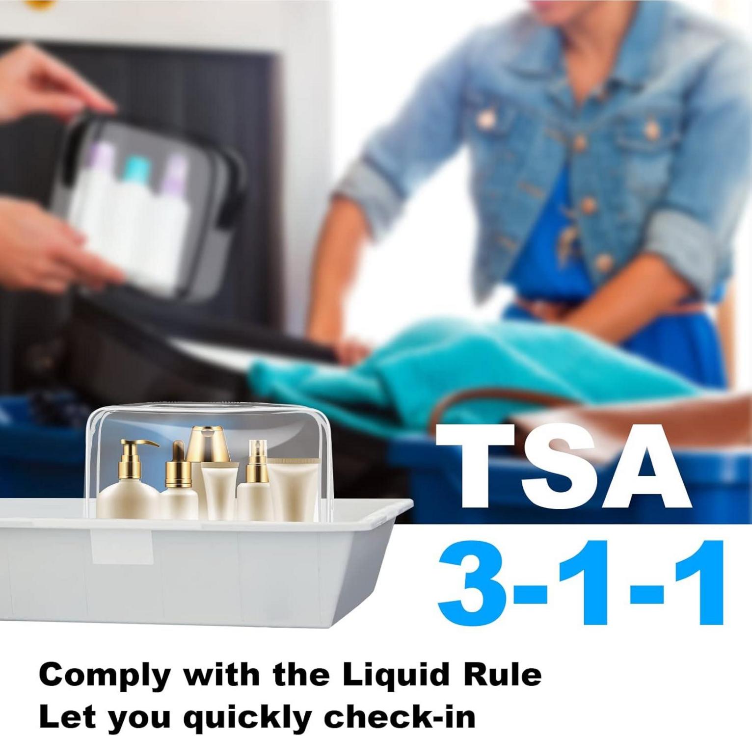 Aucuu Transparente Kulturtasche 4Stk. wasserdicht Make-up-Tasche TSA-zugelassen