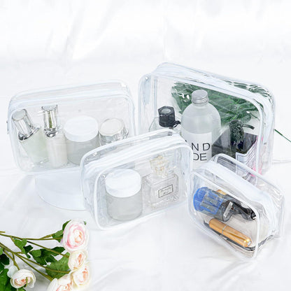 Aucuu Transparente Kulturtasche 4Stk. wasserdicht Make-up-Tasche TSA-zugelassen