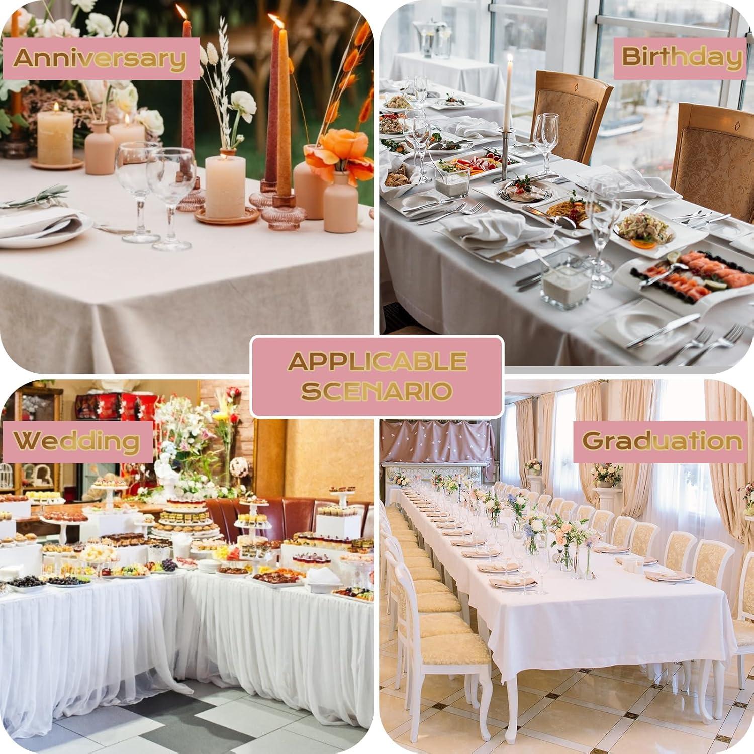 Einweg Tischdecke 4er Set Wasserdicht Geburtstag Party Hochzeit 137x274cm Rosa