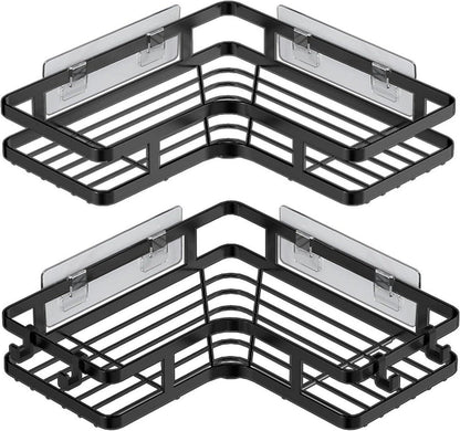 Duschablage Schwarz Eckregal 2er-Pack Shower Organizer