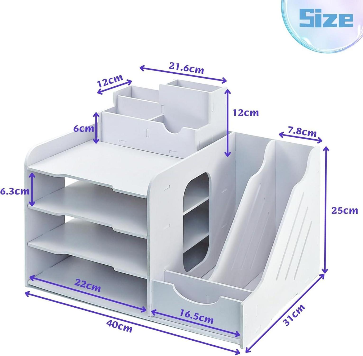 Holz Briefablage mit Stifthalter, Schreibtisch Organizer