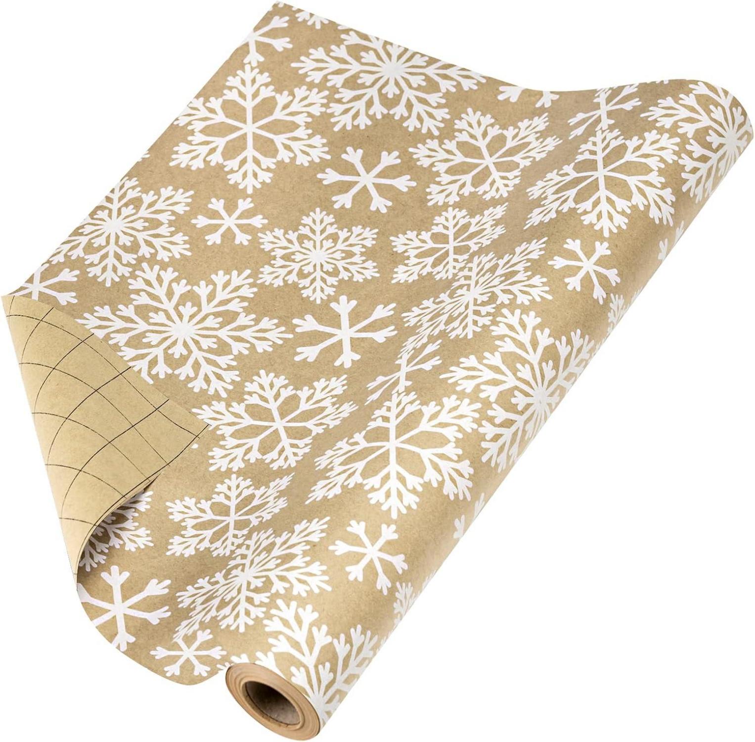 Weihnachtsgeschenkpapierrolle Schneeflocken-Design 44,5 cm 10 m