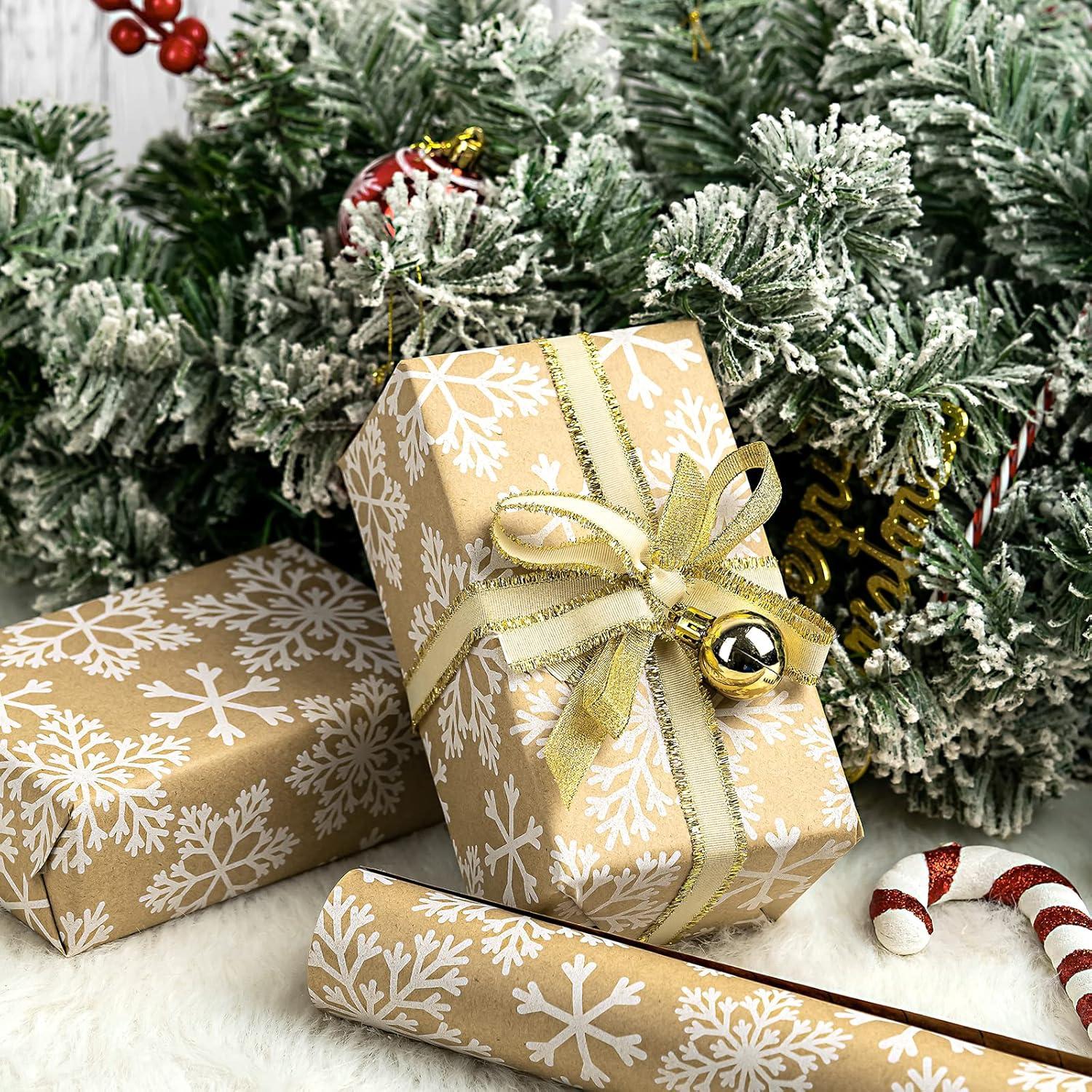 Weihnachtsgeschenkpapierrolle Schneeflocken-Design 44,5 cm 10 m