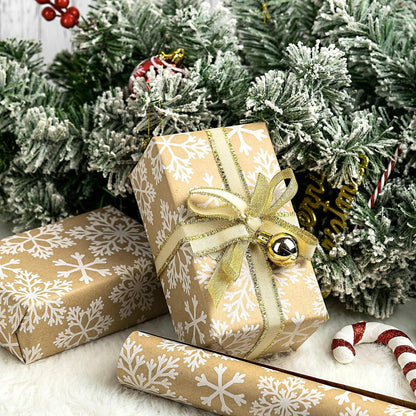 Weihnachtsgeschenkpapierrolle Schneeflocken-Design 44,5 cm 10 m