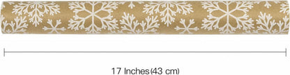 Kraft Weihnachtsgeschenkpapierrolle Schneeflocken-Design 44,5 cm x 10 m