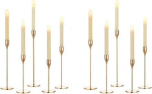 Gold Metall Kerzenständer Stabkerzen 10er Set Vintage für Hochzeit