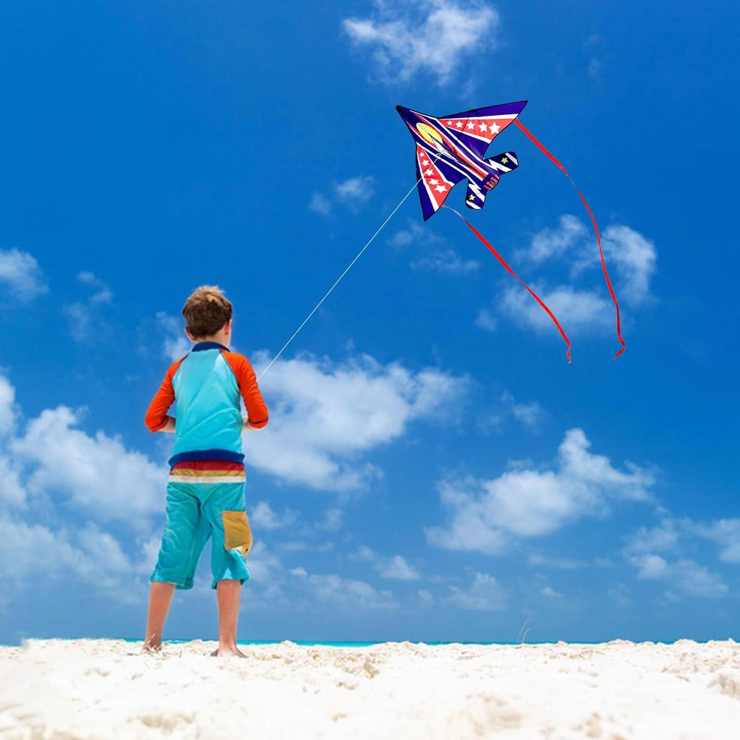 Kinder Drachen Flying Hoofer Regenbogen 2er Pack, leicht zu fliegen, Drachengriff & 300ft Schnur