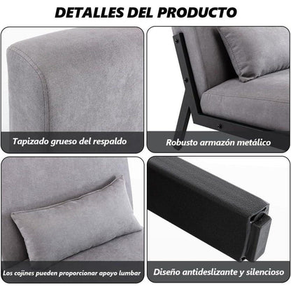 Moderner Lounge Sessel Grau – Bequemer Relax Sessel mit Kissen