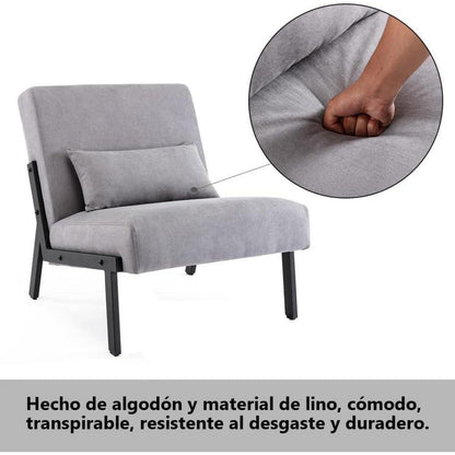 Moderner Lounge Sessel Grau – Bequemer Relax Sessel mit Kissen