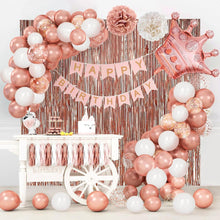 Rosegold Geburtstagsdeko Set mit Happy Birthday Girlande