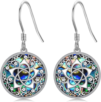 Pentagramm Ohrringe Sterling Silber Abalone Muschel Hypoallergen