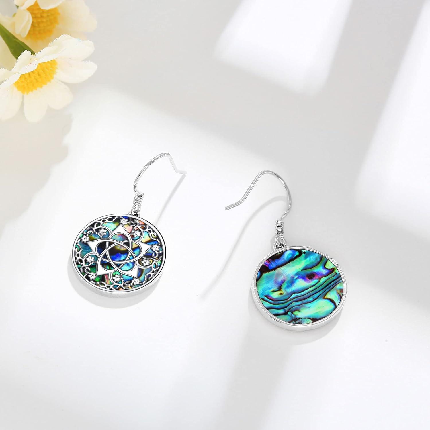 Pentagramm Ohrringe Sterling Silber Abalone Muschel Pentacle paganisch
