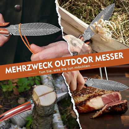 Japaknives Outdoor Survival Jagdmesser Full Tang Klinge Lederscheide Bushcraft Camping Messer