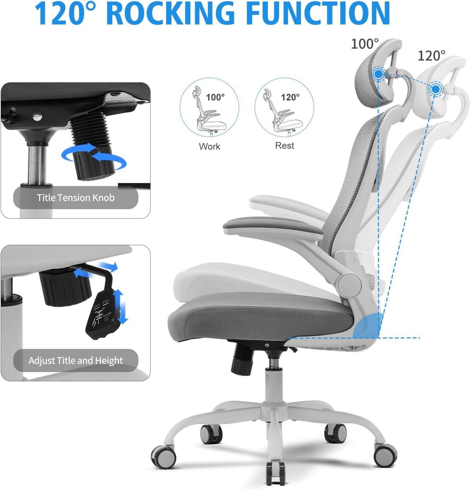 Ergonomischer Bürostuhl mit verstellbarer Lendenwirbelstütze & verdicktem Kissen