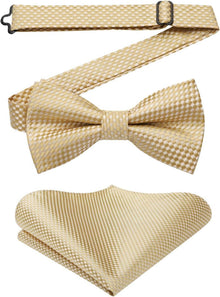 Fliege Hochzeit Herren Vorgebunden Champagner Set