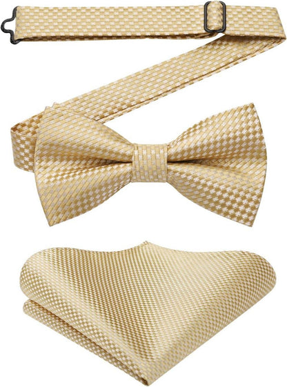Fliege Hochzeit Herren Vorgebunden Champagner Set