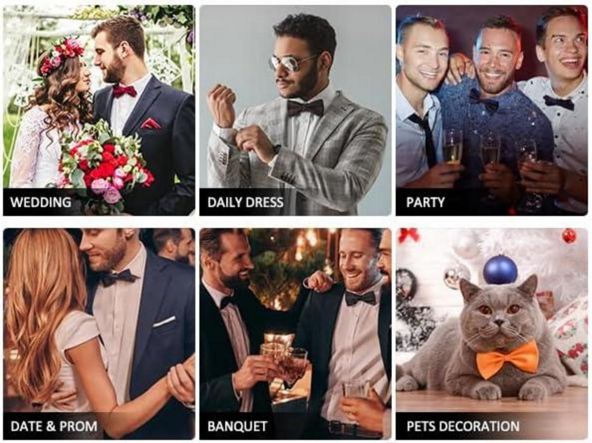 Enlision Herren Fliege und Einstecktuch Set Champagner Schleife Hochzeit Ehe Vorgebunden