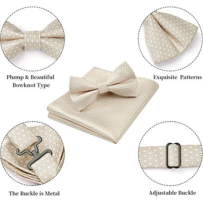 Enlision Herren Fliege Einstecktuch Set Hochzeit Vorgebunden