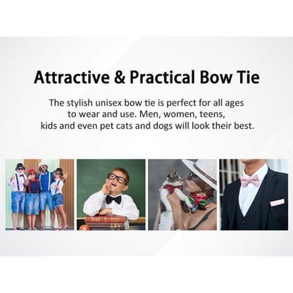 Enlision Herren Fliege Einstecktuch Set Hochzeit Vorgebunden