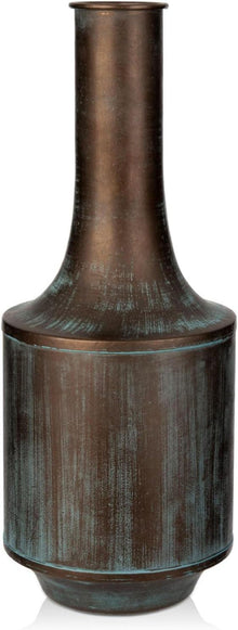 Vintage Metall Blumenvase Groß Blau Rustikale Dekovasen Shabby Chic