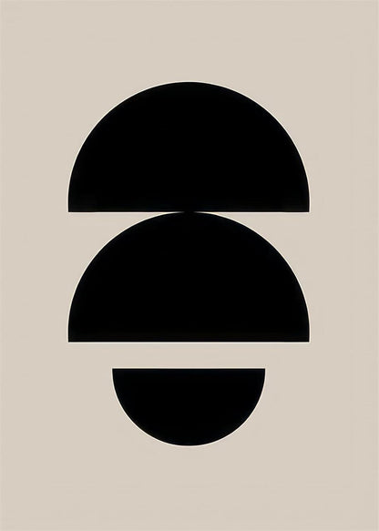 3-teiliges Premium Poster Set Schwarz Beige Abstrakt Kunstdruck Wandbilder