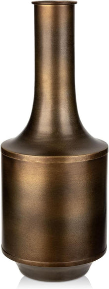 Vintage Metall Blumenvase Dekovase Bronze Rustikales Design