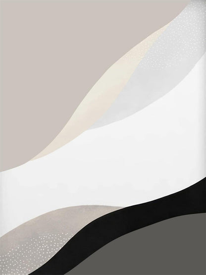 3-teiliges Premium Poster Set Schwarz Beige Abstrakt Boho Deko