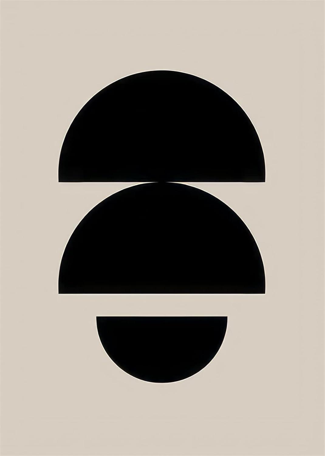 3-teiliges Premium Poster Set Schwarz Beige Abstrakt Kunst Bilder