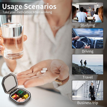 Pillendose Tablettenbox Organizer Medizin Vitamin Behälter 4 Fächer