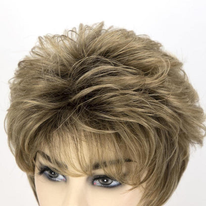 Kurze blonde & braune Bob Perücke mit Pony