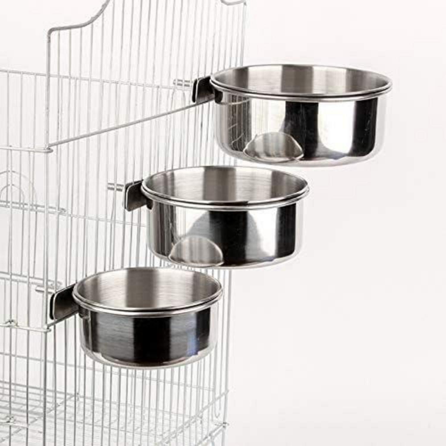 Edelstahl Vogelnapf Futter Schüssel Futternapf 2 Stücke 10cm