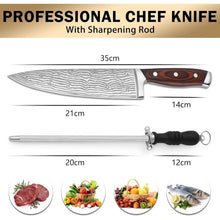 Kochmesser mit Messerschleifer 21 cm Damast Küchenmesser