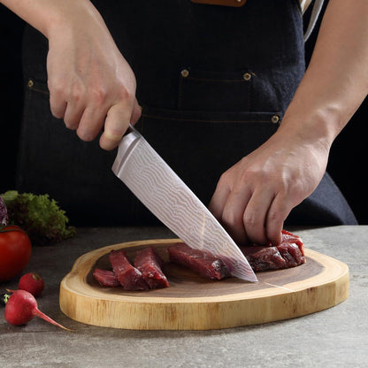 Kochmesser mit Messerschleifer 21 cm Damast Küchenmesser