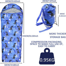 Kinder-Camping-Schlafsack mit Tragetasche für Jungen Blau, 3