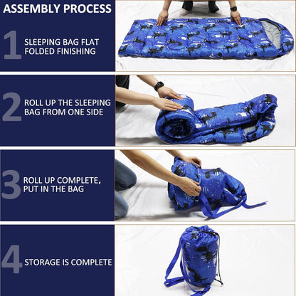 Kinder Camping Schlafsack 3 Jahreszeiten Tragetasche warm wasserdicht