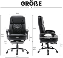 Ergonomischer Bürostuhl PU Leder Fußstütze Hoher Rücken