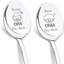Gravierte Kaffeelöffel 2er Set für Oma und Opa - Geschenkbox inklusive