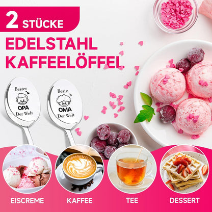 Opa Oma Geschenke Kaffeelöffel Gravur 2 Stücke