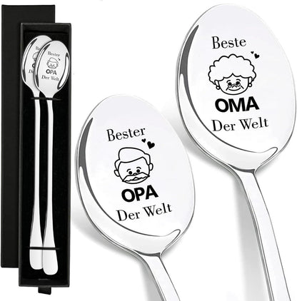 Ostergeschenke Opa Oma Kaffeelöffel Gravur 2 Stücke - Beste Opa Oma Der Welt