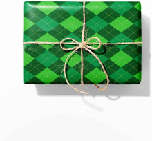 3 Rollen Geschenkpapier grün Hochwertiges Muster 43cm x 3m