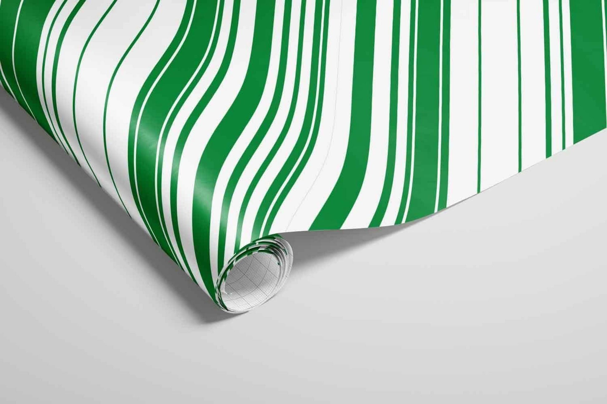 Grünes Geschenkpapier Set 3 Rollen - Hochwertige Designs 43cm x 3m